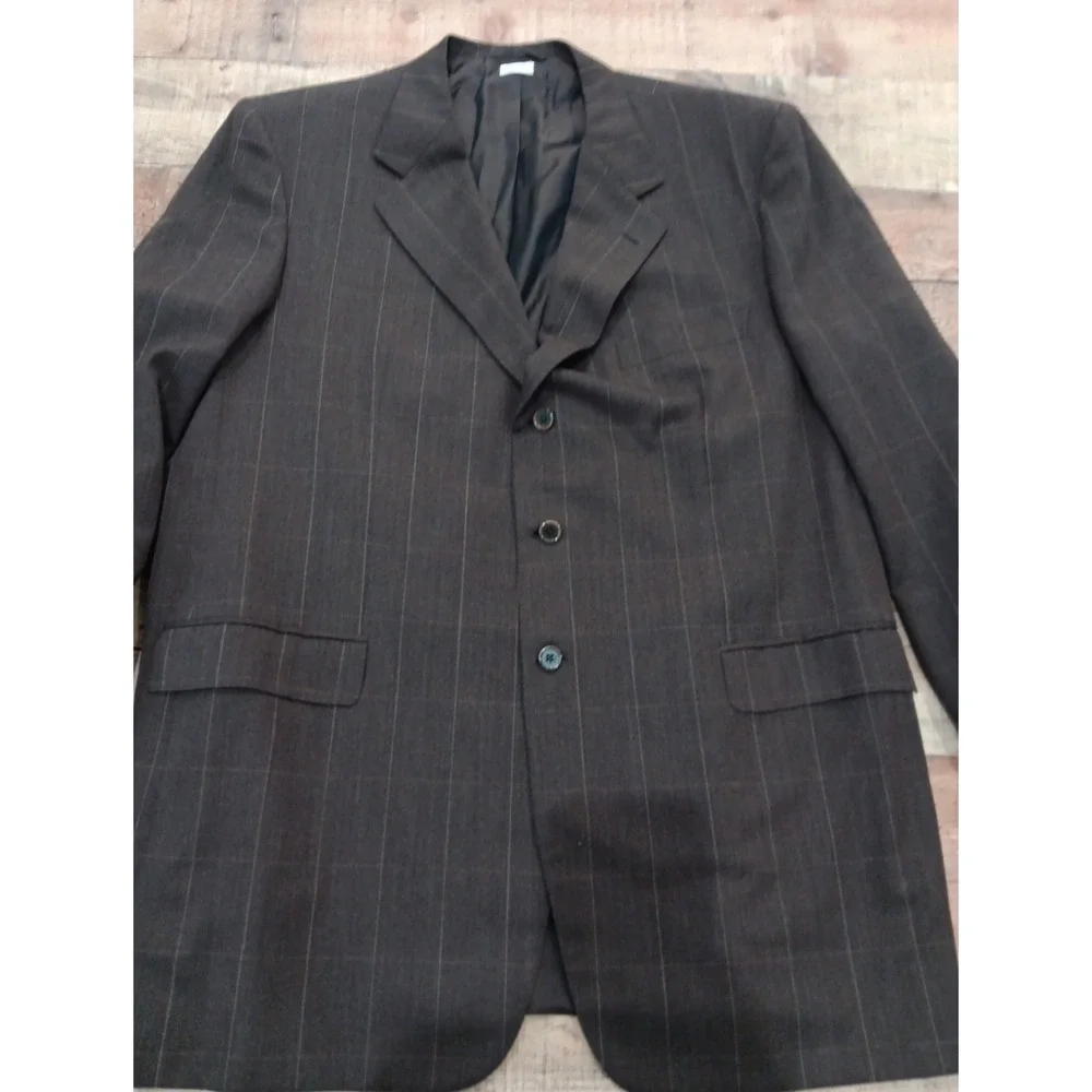 BRIONI Mens Italy Traiano Brown Suit Jacket Blazer 100% Wool 50 L 2346